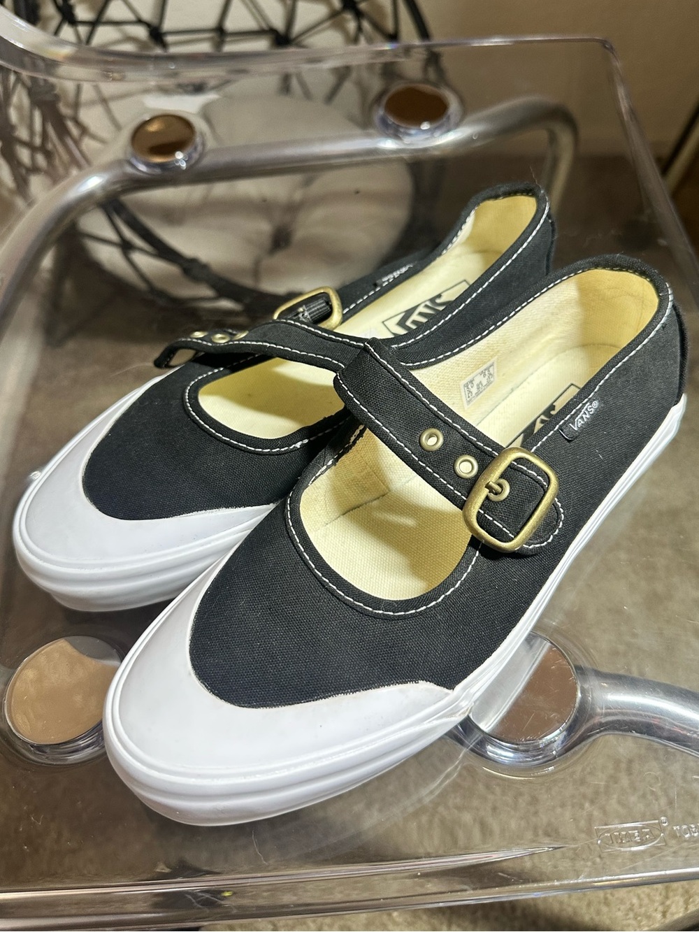 Vans Black & White Mary Jane Sneakers